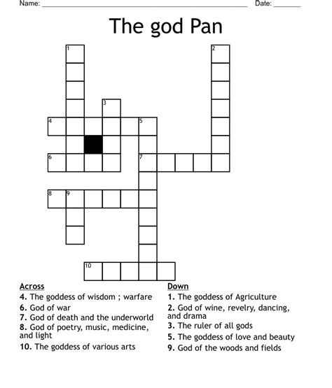 physical feature of the god pan nyt|god pan crossword puzzle.